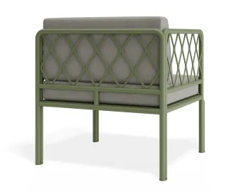 P 2v2 Seville Loungechair Greenframe Lightgreycushion