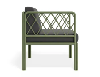 P 3v2 Seville Loungechair Greenframe Darkgreycushion