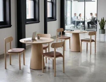 Circa Round Table Zara Chairs Upholstered