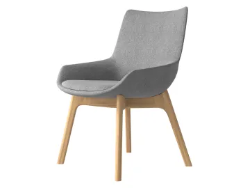 Flow Chair Low Woodbase Grey