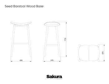 Seed Barstool Wood Base
