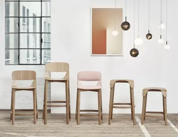Leaf Stool Upholstered With Back