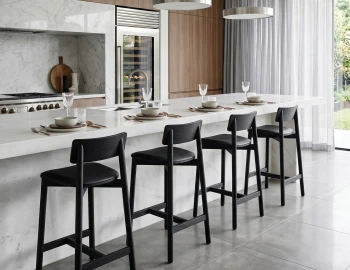 Black Bar Stool White Kitchen