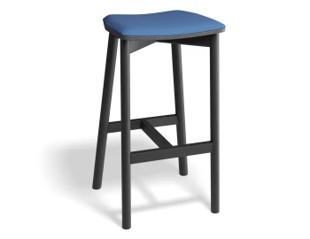 Andi Backlessbarstool Pad Ashblack Bluecorduroy