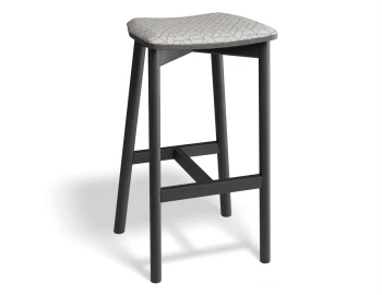 Andi Backlessbarstool Pad Ashblack Geometricpattern