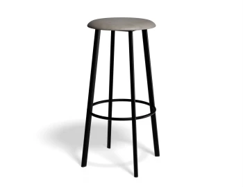 Atlas Barstool Blackframe PU Lightgrey