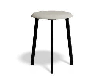Atlas Lowstool Blackframe Fabric Lightgrey