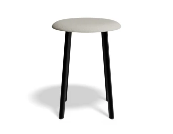 Atlas Lowstool Blackframe Fabric Lightgrey