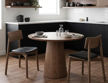 Walnut Small Round Table Setting New
