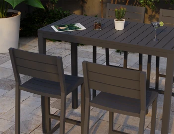 Halki Charcoal Backrest Stools High Bar
