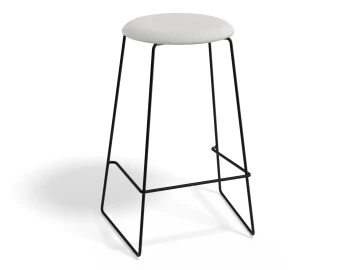 Hugo Barstool 66cm Black Frame Light Grey