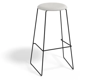 Hugo Barstool 75cm Black Frame Light Grey