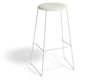 HUGO Barstool 75cm Whiteframe Whitevinyl Roundseat