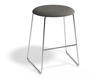 HUGO Lowstool 46cm Chromeframe Greyfabric Roundseat