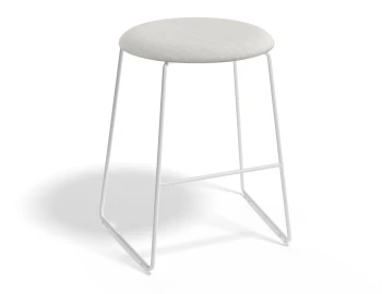 Hugo Lowstool 46cm White Frame Light Grey