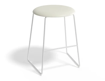HUGO Lowstool 46cm Whiteframe Whitevinyl Roundseat