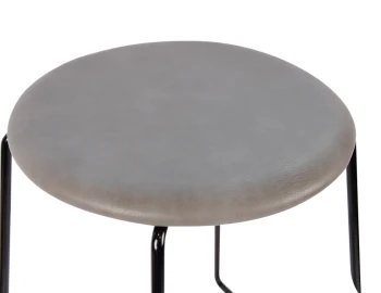 Hugo Stool Grey Seat Black Frame