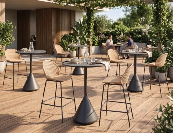 Ceramic Table High Bar In Cafe