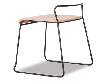 Krafter Low Stool Black Frame Oak