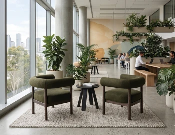 Marlowe Lounge Green Walnut Wood Lifestyle
