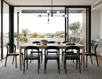 Nordica 200cm Table Black Dining Chairs