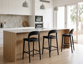 Upholstred Black Kitchen0stool