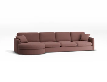 Monte 5seaterpillow Mediumchaiseleft Desirecoral