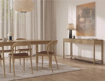Nordica Dining Table Mia Dining Chair Tan Nordica Console