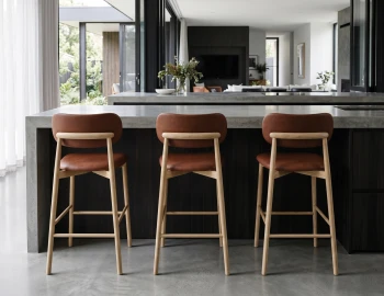 Bar Stool Brown Leather