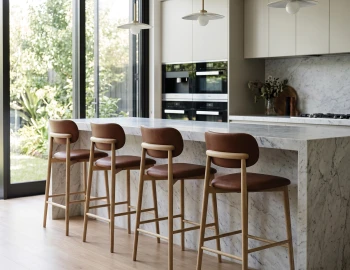 Timber Tan Leather Kitchen Stool