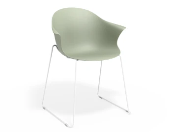Pebble Armchair Greenseat Sledwhite