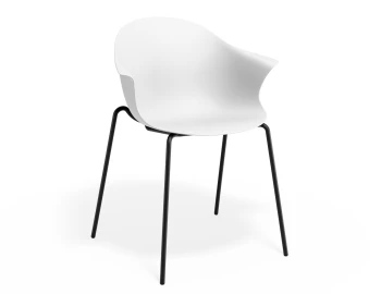 Pebble Armchair Whiteseat 4postblack