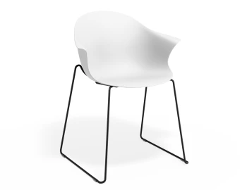 Pebble Armchair Whiteseat Sledblack