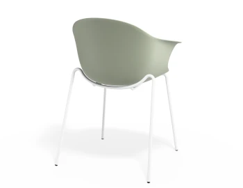 Pebble Armchair Greenseat 4postwhite