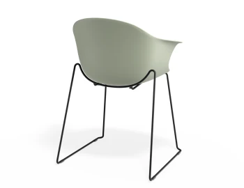 Pebble Armchair Greenseat Sledblack