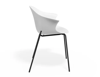Pebble Armchair Whiteseat 4postblack