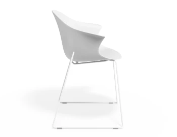 Pebble Armchair Whiteseat Sledwhite