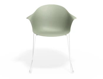 Pebble Armchair Greenseat Sledwhite