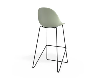 Pebble Barstool Greenseat Blackframe