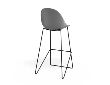 Pebble Barstool Greyseatv2 Blackframe