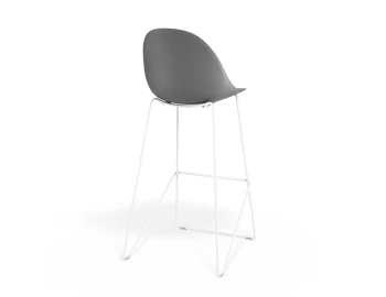 Pebble Barstool Greyseatv2 Whiteframe