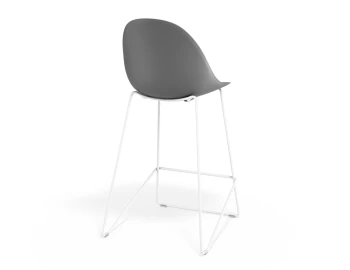 Pebble Kitchenstool Greyseatv2 Whiteframe