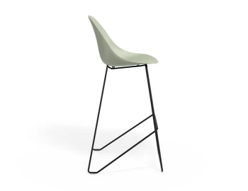 Pebble Barstool Greenseat Blackframe