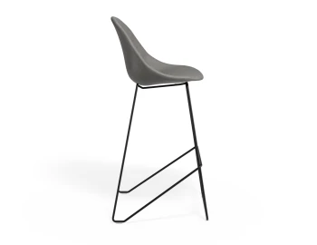 Pebble Barstool Greypuseat Blackframe