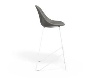 Pebble Barstool Greypuseat Whiteframe
