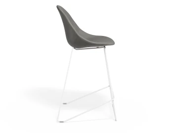 Pebble Kitchenstool Greypuseat Whiteframe