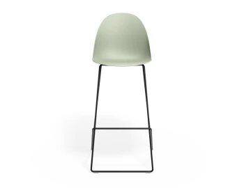 Pebble Barstool Greenseat Blackframe