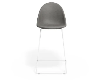 Pebble Kitchenstool Greypuseat Whiteframe