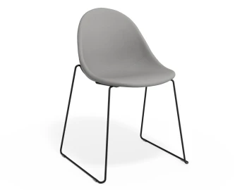 Pebble Chair Cloudgreyfabricseat Sledblack