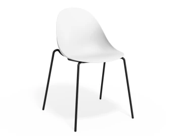 Pebble Chair Whiteseat 4postblack